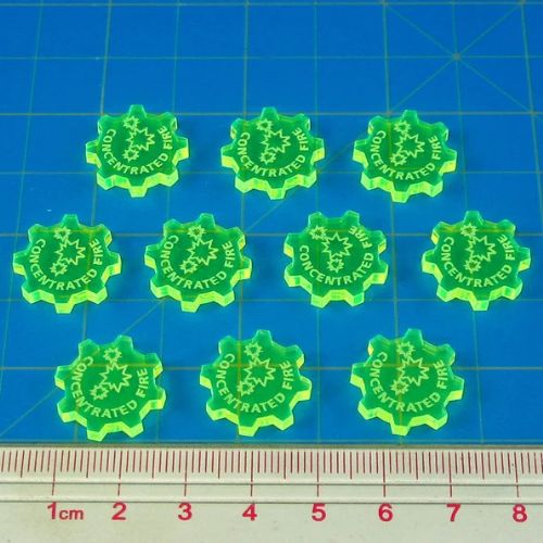 LITKO Fluorescent Green Concentrated Fire Command Tokens Compatible with Star Wars Armada (10)